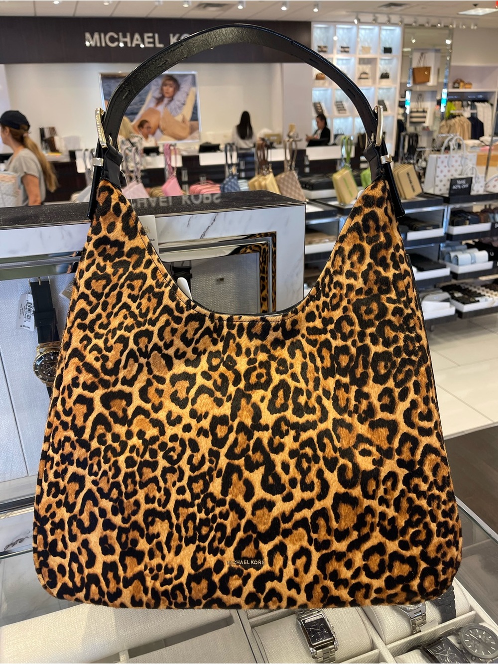 Michael Kors Nolita Large Leopard Print Calf Hair Hobo Shoulder Bag
NWT